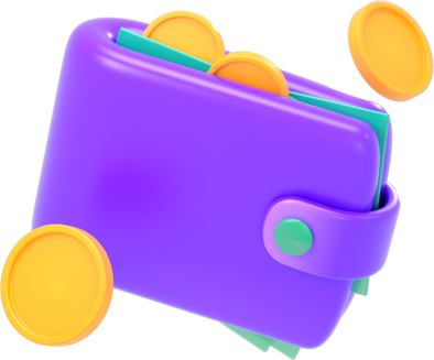 Wallet 3D illustration